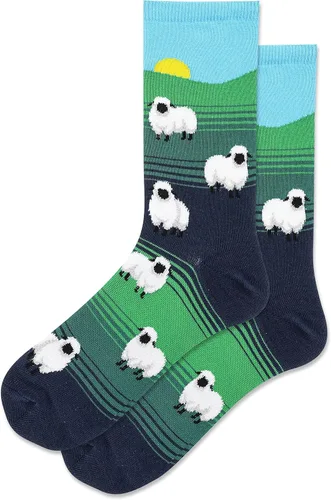 Vista 6 de Hot Sox Calcetines de mujer con patrón geométrico de novedad Heather cáñamo