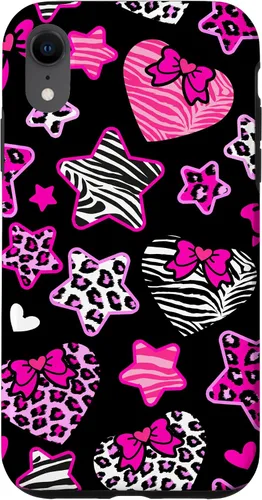 Vista 25 de Funda Bimbo Y2K para iPhone 16 McBling Estética Corazón Estrella Leopardo Zebra Rosa Y2K