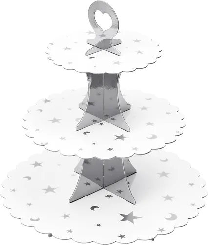 Vista 9 de Soleebee Soporte para Cupcakes de 3 Niveles, Torre de Cupcakes de Cartón, Torre de Soporte para Pasteles de Postre para Decoración de Cumpleaños