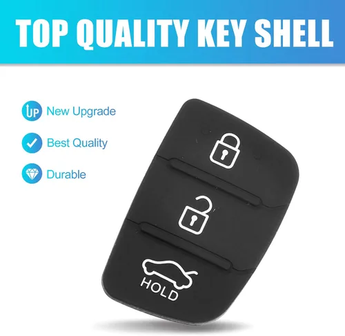 Vista 9 de X AUTOHAUX 3 botón coche remoto Fob caso inserto de goma almohadilla teclado reemplazo para Hyundai