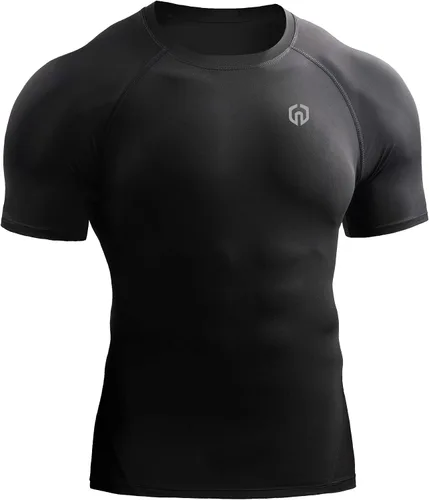 Vista 5 de NELEUS Paquete de 3 camisetas de entrenamiento de capa base de compresión atlética para hombre