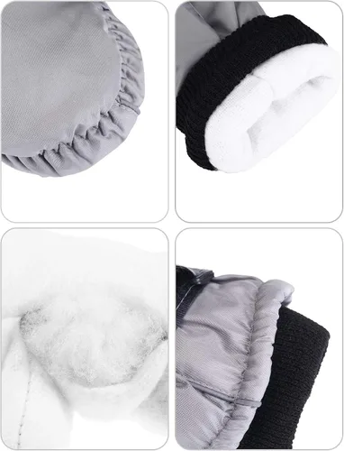 Vista 4 de Boao Snow Mittens Winter Ski Mittens Waterproof Warm Cotton-Lined Gloves for Kids