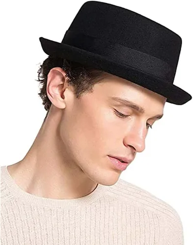 Vista 3 de Sombrero de pastel de cerdo Breaking Bad Sombreros de porkpie Sombreros de fieltro de lana Heisenberg Sombrero para hombre Sombreros de ala Fedora