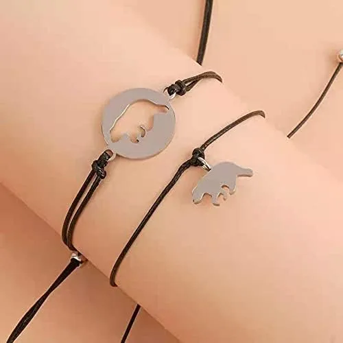 Vista 5 de KunBead - Juego de pulseras para madre e hija a juego, diseño de oso de mamá