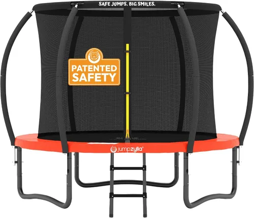 Vista 15 de Jumpzylla - Cama elástica recreativa para niños, con red de seguridad, escalera y revestimiento antioxidante, de 8, 10, 12, 14, 15 y 16 pies