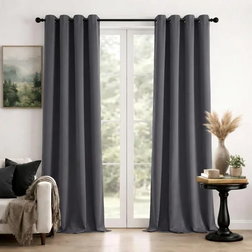 Vista 27 de Simplebrand Cortinas blancas puras de 96 pulgadas de largo para oscurecer la habitación, juego de 2 paneles para dormitorio/sala de estar, bloqueo