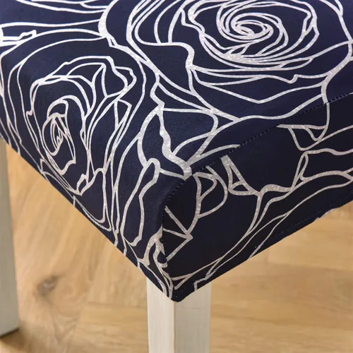 Vista 5 de Juego de 4 fundas para sillas de comedor, elásticas de elastano estampadas, fundas para sillas de comedor, lavables, extraíbles para sillas Parsons