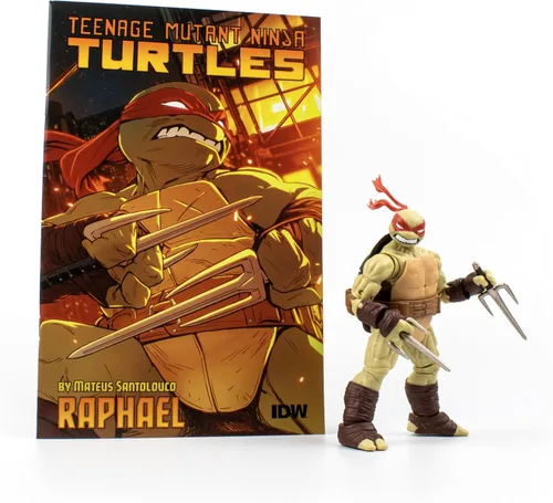 Vista 8 de Tortugas Ninja Adolescentes Mutantes BST AXN v2 IDW Inspirada Donatello Figura de Acción de 5 Pulgadas y Libro de Cómics Edición Limitada IDW