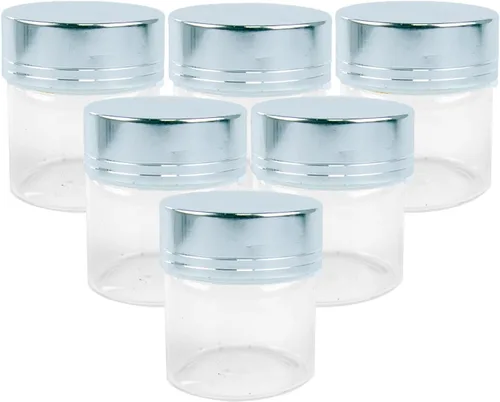 Vista 7 de 6 botellas de vidrio transparente de 1.7 fl oz con tapa de aluminio dorado, adecuadas para recepción de cocina, azafrán, té, almacenamiento