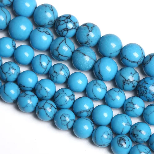Vista 126 de 4MM 86 piezas Cuentas sueltas de piedra natural de amazonita calcedonia para hacer joyería DIY Pulsera Collar 1 hebra