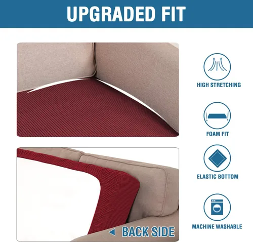 Vista 198 de H.VERSAILTEX Fundas de Cojín de Asiento Individuales Super Elásticas Fundas de Sofá Fundas de Cojín de Sofá Fundas Deslizables Juegos Tela de Sarga