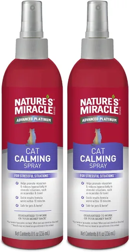Vista 11 de Aerosol calmante para gatos de Nature’s Miracle, 8 onzas, fórmula para reducir el estrés para gatos Multi colorido