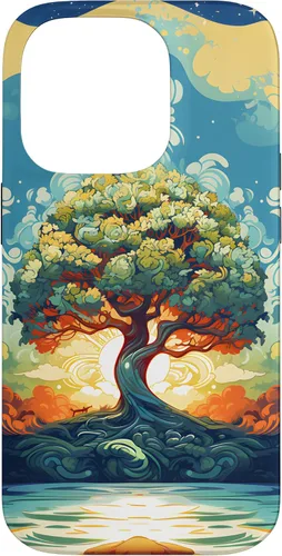 Vista 17 de iPhone 16 Sunrise Spiritual Sun Water Tree of Life Case