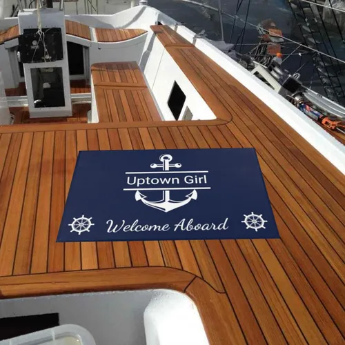 Vista 4 de Tapete de bienvenida a bordo para barcos, alfombra de bienvenida personalizada a bordo, alfombra de barco personalizada, regalo náutico, decoración