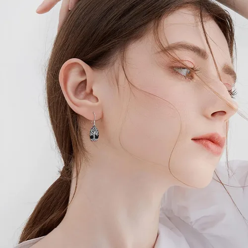 Vista 6 de YFN Aretes de tulipán de piña y margarita de fresa, plata esterlina, aretes colgantes de fruta, joyería de flores para mujeres y niñas