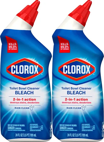 Vista 9 de Clorox Limpiador de inodoro con blanqueador, limpiador de lluvia, 24 onzas