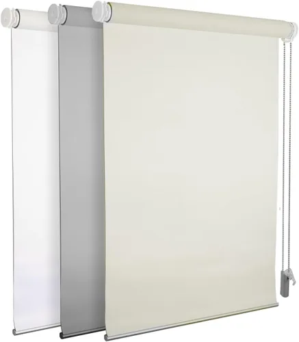 Vista 8 de Persiana enrollable opaca sin taladro, 20 pulgadas de ancho x 75 pulgadas de alto, beige 100% bloque de luz, protección UV, sin herramientas, tela