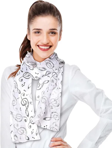 Vista 2 de CBC Crown Bufanda de notas musicales de moda para mujer (varios patrones, colores)
