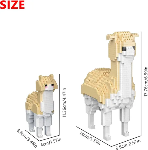 Vista 2 de Larcele 1258 piezas de dos alpacas micro bloques de construcción para niños