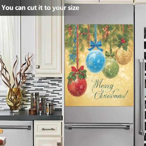 Vista 3 de Bolas de Navidad para árbol de lavavajillas, cubierta magnética para refrigerador, paneles de puerta, gabinete del hogar, electrodomésticos