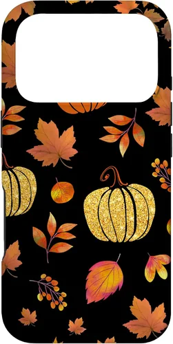 Vista 30 de Fall Leaves and Pumpkins Pattern Halloween Autumn Case for iPhone 17