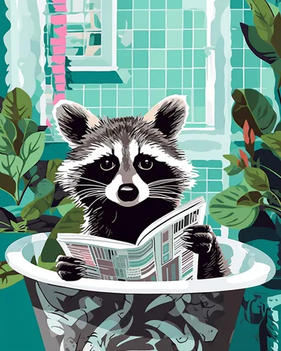 Vista 9 de Pintura por números para adultos, baño, animales, bricolaje, pintura al óleo digital, pintura acrílica, cebra, arte de pared, hojas verdes, bañera