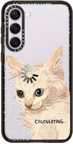 Vista 34 de CASETiFY Funda de impacto para Galaxy S22+ - Adhesivo Aries Moross, color negro transparente