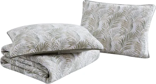 Vista 8 de Tommy Bahama - Juego de edredón tamaño Queen, ropa de cama reversible de algodón con fundas a juego, colcha costera suave, juego de ropa de cama