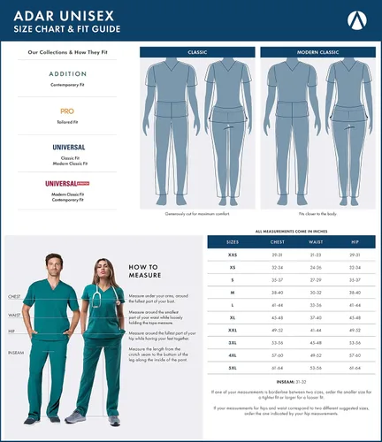 Vista 8 de Adar Universal Unisex Scrubs Unisex Drawstring Scrub Set