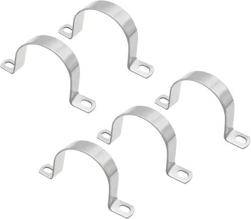 Vista 4 de Paquete de 5 correas de tubo M60 de acero inoxidable 304 con abrazadera en U, 2 agujeros rígidos para tuberías (5 unidades, 2.236 pulgadas)