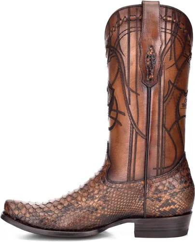 Vista 4 de Cuadra Botas Western para hombre en piel auténtica pitón, 1J1NPH