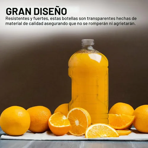 Vista 5 de MT Products Botellas de Jugo de Plástico PET Transparente de 64 oz. - Recipiente Vacío con Tapas a Prueba de Manipulación (Juego de 2) - Fabricado