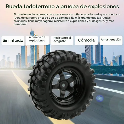 Vista 2 de Neumáticos para Buggy + llanta de 5 radios para vehículo todo terreno RC HSP 1/10 (4 unidades)