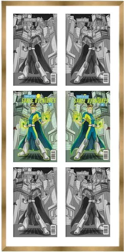 Vista 36 de Marco de cómic blanco mate para cómics publicado entre 1938 y 1955 (marco de madera maciza de cómic de la edad dorada) hecho para mostrar 4 cómics