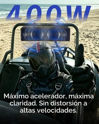 Vista 3 de Barra de sonido UTV 17 pulgadas 4 altavoces ATV SoundBar Bluetooth IP66 RGB luz de fiesta