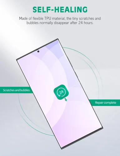 Vista 7 de apiker Paquete de 4 protectores de pantalla compatibles con Samsung Galaxy Note 10 Plus, película de TPU suave, compatible con sensor de huellas