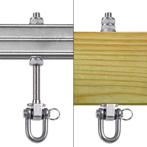 Vista 6 de SELEWARE Juego de 2 ganchos de columpio resistentes con capacidad de 1800 libras, pernos de columpio M10 x 9.3 pulgadas, ganchos de columpio