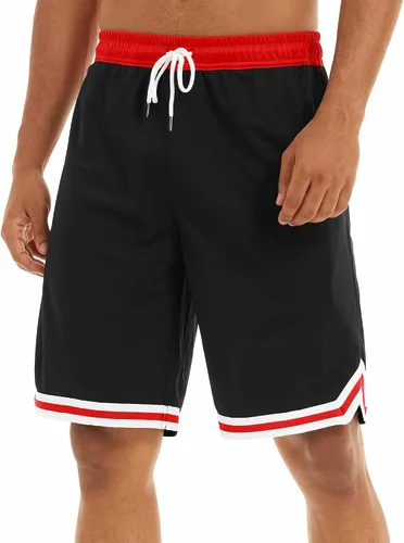 Vista 3 de MAGCOMSEN Pantalones cortos deportivos de malla de secado rápido para hombre con 2 bolsillos con cremallera