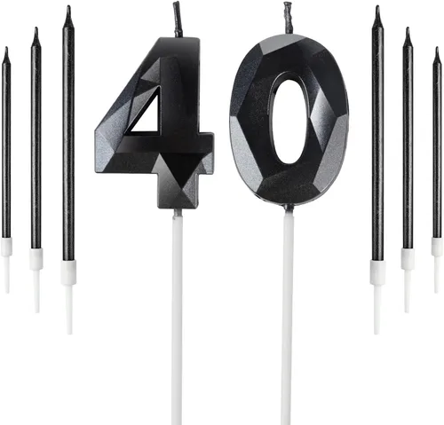 Vista 59 de Vela rosa de cumpleaños número 1 con 6 velas largas, decoraciones de decoración de pastel para fiesta de niña de 1 año, suministros de celebración