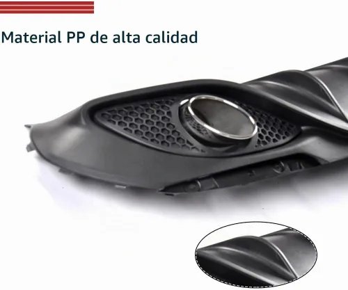 Vista 4 de Difusor trasero para Alfa Romeo Giulia Sedán Base 2017-2022, cubierta de parachoques, alerón, valance, protector de fábrica con salidas de tubo