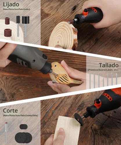 Vista 5 de HARDELL Accesorios para herramientas rotativas, 227 piezas, kit de accesorios de herramientas rotativas eléctricas, vástagos de 1/8 pulgadas