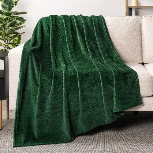 Vista 29 de PAVILIA - Manta de forro polar suave y sólida de color negro para sofá, mantas ligeras y mullidas y cálidas para cama, manta de franela mullida