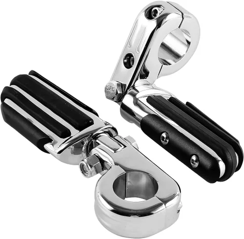 Vista 19 de Green-L Estriberas universales para motocicleta de 1 1/4 pulgadas con abrazadera P para Harley Sportster Softail Dyna Touring Road King Street Glide