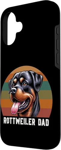 Vista 2 de Rottweiler Dad Rottie Father Dog Parent Father's Day Retro Case for iPhone 16