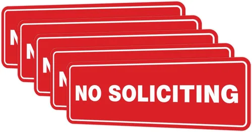 Vista 52 de Estándar No Soliciting Door/Wall Sign - Negro - Pequeño