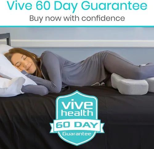 Vista 17 de Xtra-Comfort - Almohada para las piernas para dormir de lado - Almohada para el dolor de cadera para entre las piernas - Cuña de espuma