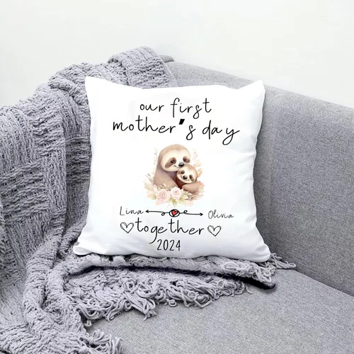 Vista 3 de Sloth Family Mother's Day, Personalised Pillow Case Decor for Home, Present for Mom, Grandmother, for Her Sloth 7