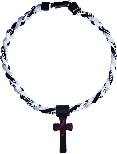 Vista 17 de Collar de cuerda de béisbol con cruz de silicona