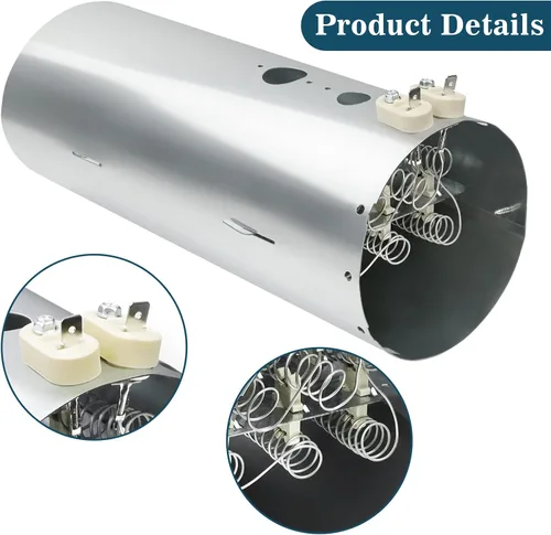 Vista 2 de Elemento calefactor para secadora 137114000 por termostato AMI PARTS 3204267 y limitador térmico 137032600, compatible con secadora Frigidaire