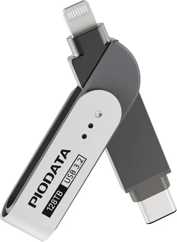 Vista 10 de iXflash - Memoria flash para iPhone de 128 GB, certificado Apple MFi, Lightning y USB C, color rosa, 2 en 1 para teléfono, iPad y computadora, foto